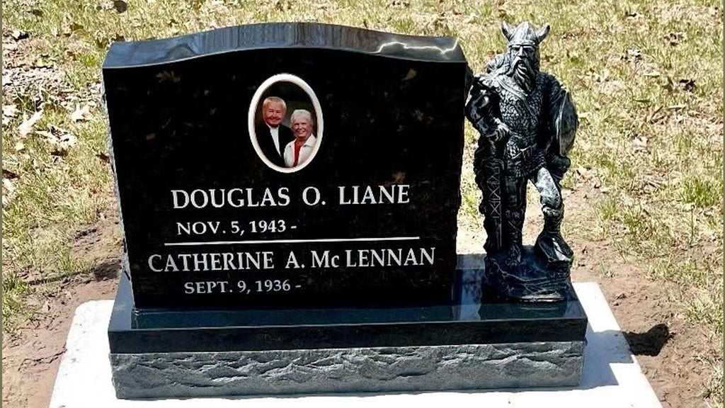 Viking statue stolen from gravestone in cemetery on Lac Mille Lacs, sheriff says — WCCO / CBS Minnesota, Hastings Community news