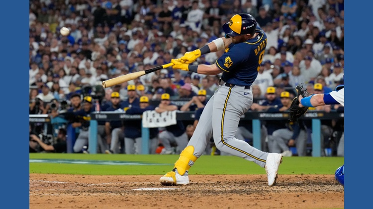 Brewers stun Dodgers with back-to-back homers in 7th inning and take 3-0 lead in NLCS with 6-2 win — KARE 11 Sports, Hastings Sports news